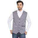 Veera Paridhaan Cotton Poly Striped Waist Coat for Men-19
