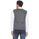 Veera Paridhaan Cotton Poly Striped Waist Coat for Men-9