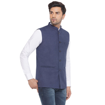 Veera Paridhaan Slub Solid Nehru Jacket for Men - 0