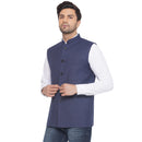 Veera Paridhaan Slub Solid Nehru Jacket for Men-3