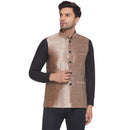 Veera Paridhaan Slub Solid Nehru Jacket for Men-6