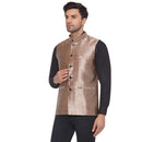 Veera Paridhaan Slub Solid Nehru Jacket for Men-8