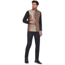 Veera Paridhaan Slub Solid Nehru Jacket for Men-10