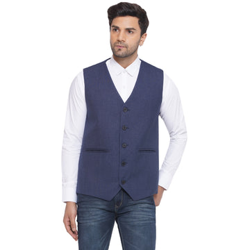 Veera Paridhaan Cotton Poly Slub Waist Coat for Men