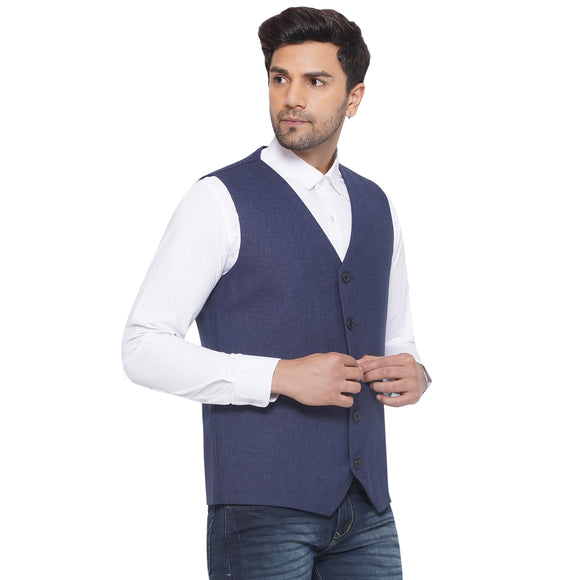 Veera Paridhaan Cotton Poly Slub Waist Coat for Men