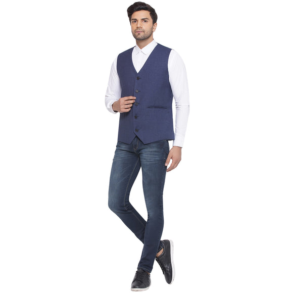 Veera Paridhaan Cotton Poly Slub Waist Coat for Men