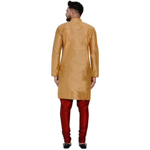 Veera Paridhaan Men's Ethnic Jacquard Full Sleeve Printed Long kurta Set