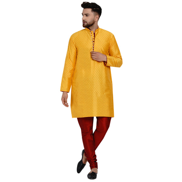 Veera Paridhaan Men's Ethnic Jacquard Full Sleeve Printed Long kurta Set