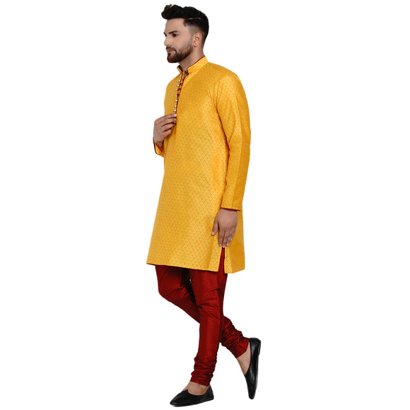 Veera Paridhaan Men's Ethnic Jacquard Full Sleeve Printed Long kurta Set