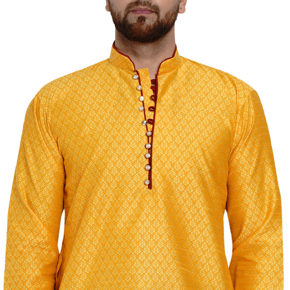 Veera Paridhaan Men's Ethnic Jacquard Full Sleeve Printed Long kurta Set