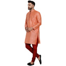 Veera Paridhaan Men's Ethnic Jacquard Full Sleeve Printed Long kurta Set-16