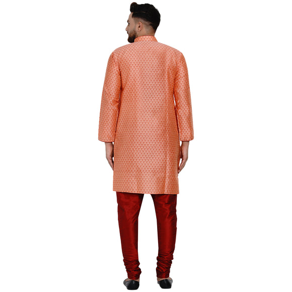Veera Paridhaan Men's Ethnic Jacquard Full Sleeve Printed Long kurta Set