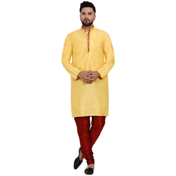 Veera Paridhaan Men's Ethnic Jacquard Full Sleeve Printed Long kurta Set - 0