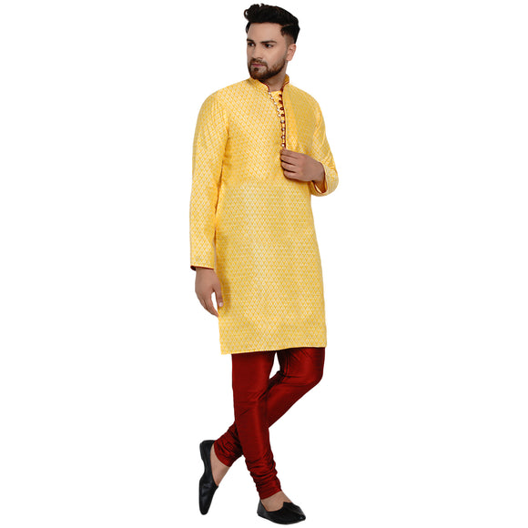 Veera Paridhaan Men's Ethnic Jacquard Full Sleeve Printed Long kurta Set
