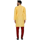 Veera Paridhaan Men's Ethnic Jacquard Full Sleeve Printed Long kurta Set-33