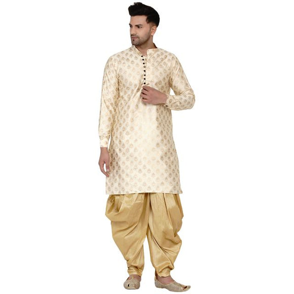 Veera Paridhaan Men's Banarasi Full Sleeve Printed long Straight kurta