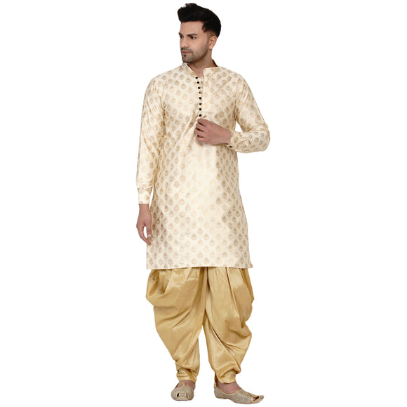 Veera Paridhaan Men's Banarasi Full Sleeve Printed long Straight kurta