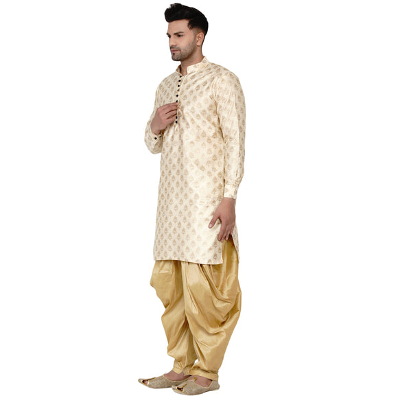 Veera Paridhaan Men's Banarasi Full Sleeve Printed long Straight kurta