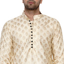 Veera Paridhaan Men's Banarasi Full Sleeve Printed long Straight kurta-56