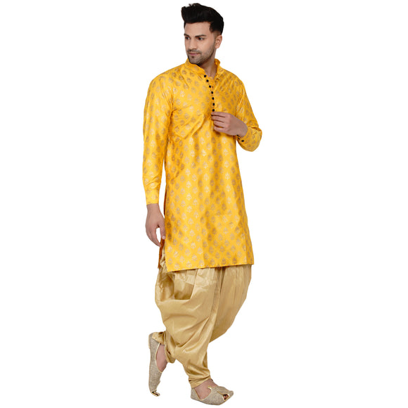 Veera Paridhaan Men's Banarasi Full Sleeve Printed long Straight kurta