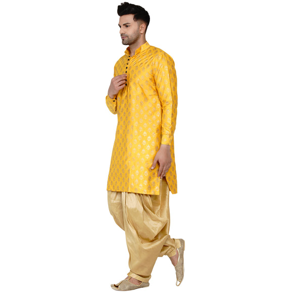 Veera Paridhaan Men's Banarasi Full Sleeve Printed long Straight kurta