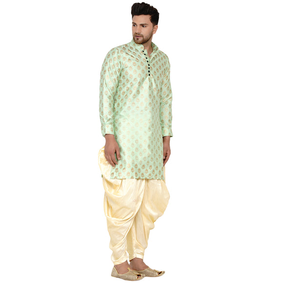 Veera Paridhaan Men's Banarasi Full Sleeve Printed long Straight kurta