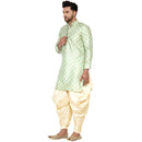 Veera Paridhaan Men's Banarasi Full Sleeve Printed long Straight kurta-35