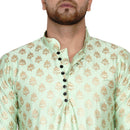 Veera Paridhaan Men's Banarasi Full Sleeve Printed long Straight kurta-55