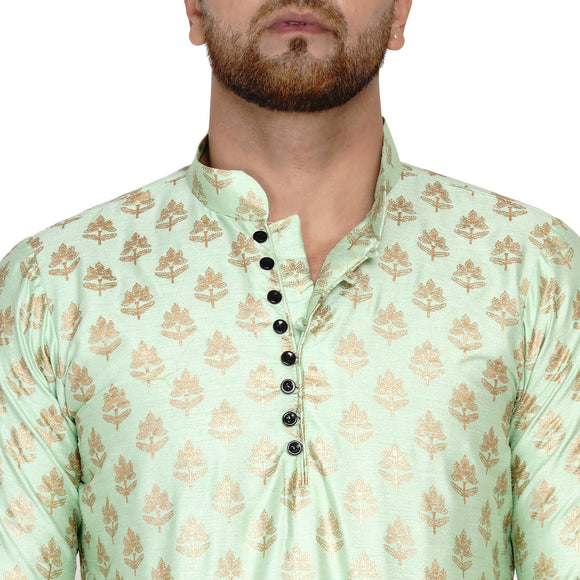 Veera Paridhaan Men's Banarasi Full Sleeve Printed long Straight kurta