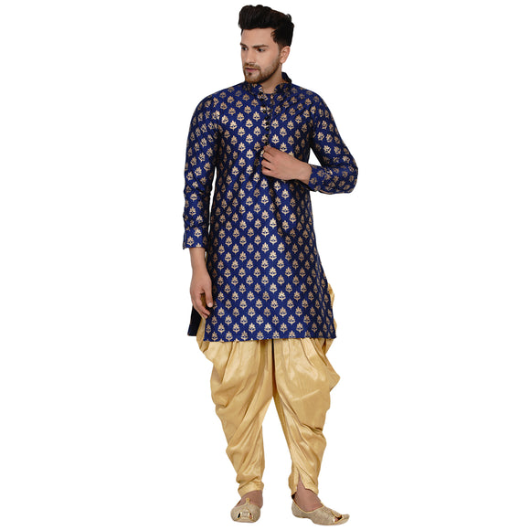 Veera Paridhaan Men's Banarasi Full Sleeve Printed long Straight kurta