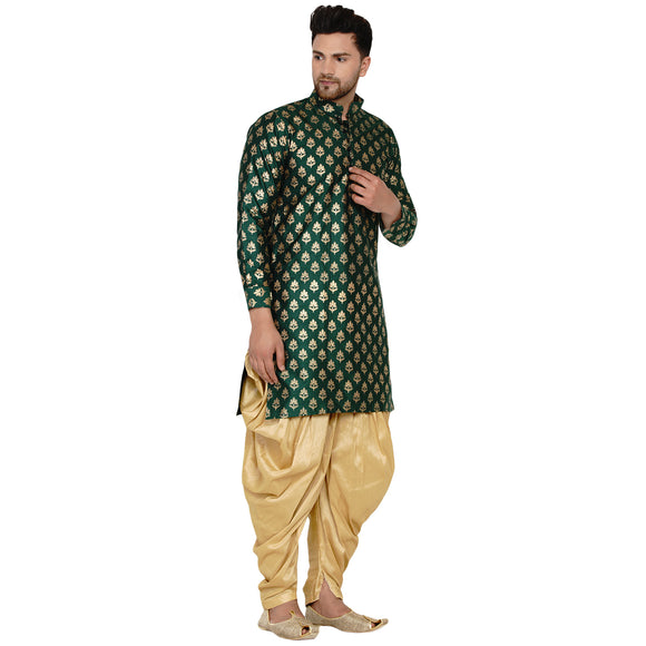 Veera Paridhaan Men's Banarasi Full Sleeve Printed long Straight kurta