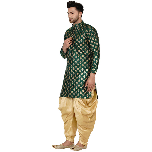 Veera Paridhaan Men's Banarasi Full Sleeve Printed long Straight kurta