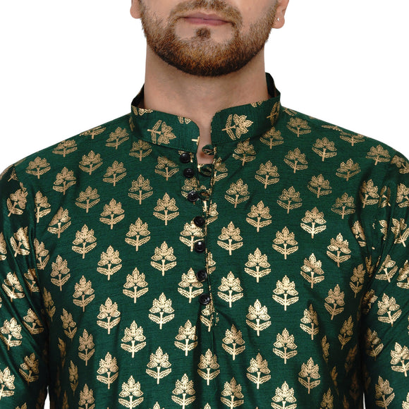 Veera Paridhaan Men's Banarasi Full Sleeve Printed long Straight kurta