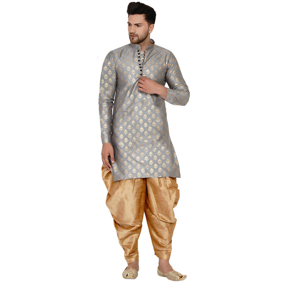 Veera Paridhaan Men's Banarasi Full Sleeve Printed long Straight kurta