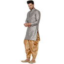 Veera Paridhaan Men's Banarasi Full Sleeve Printed long Straight kurta-29