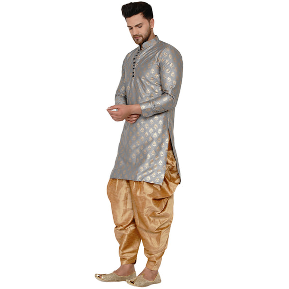 Veera Paridhaan Men's Banarasi Full Sleeve Printed long Straight kurta