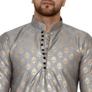 Veera Paridhaan Men's Banarasi Full Sleeve Printed long Straight kurta-60