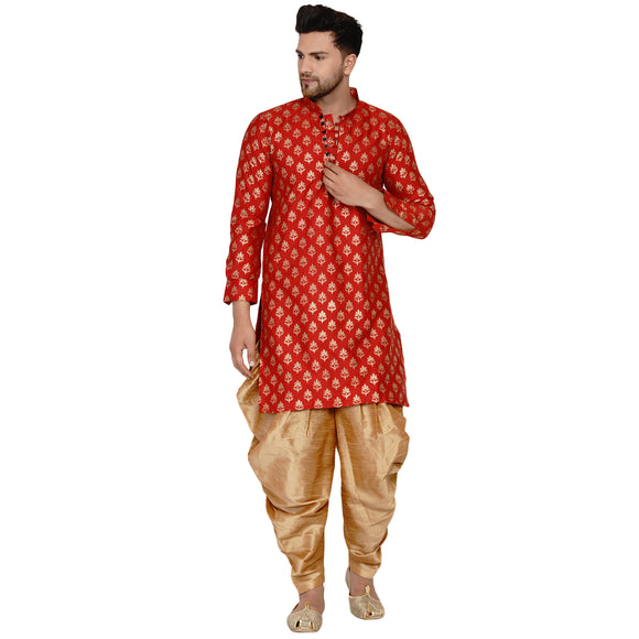Veera Paridhaan Men's Banarasi Full Sleeve Printed long Straight kurta