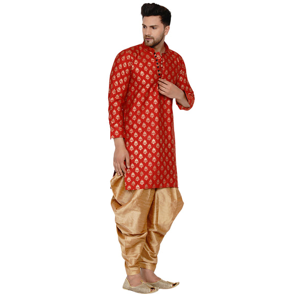 Veera Paridhaan Men's Banarasi Full Sleeve Printed long Straight kurta