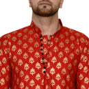 Veera Paridhaan Men's Banarasi Full Sleeve Printed long Straight kurta-57
