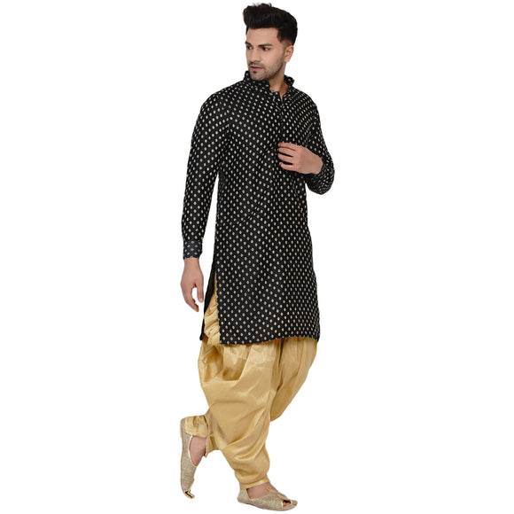 Veera Paridhaan Men's Banarasi Full Sleeve Printed long Straight kurta