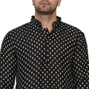 Veera Paridhaan Men's Banarasi Full Sleeve Printed long Straight kurta-53