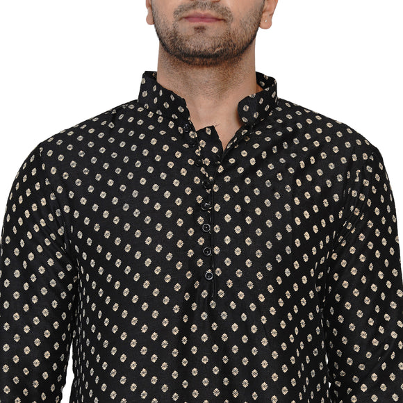Veera Paridhaan Men's Banarasi Full Sleeve Printed long Straight kurta