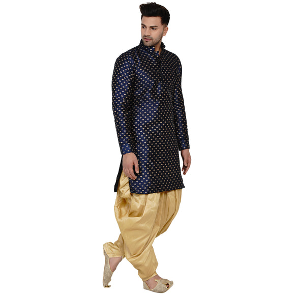 Veera Paridhaan Men's Banarasi Full Sleeve Printed long Straight kurta