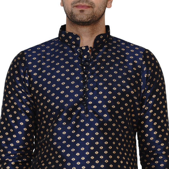 Veera Paridhaan Men's Banarasi Full Sleeve Printed long Straight kurta