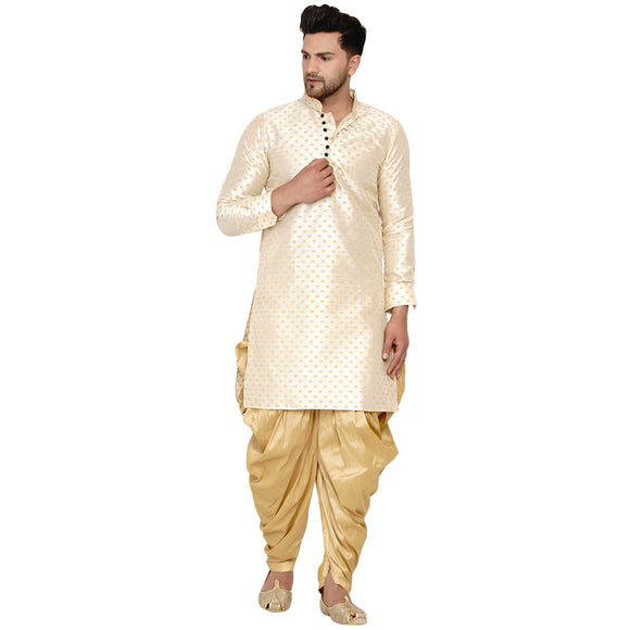 Veera Paridhaan Men's Banarasi Full Sleeve Printed long Straight kurta