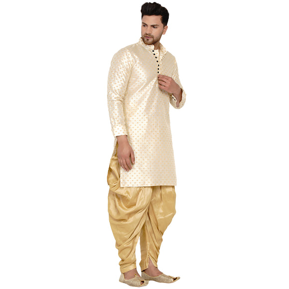 Veera Paridhaan Men's Banarasi Full Sleeve Printed long Straight kurta