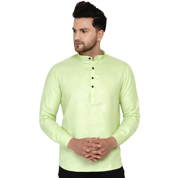 Veera Paridhaan Men's Cotton Khadi Full Sleeve Short kurta