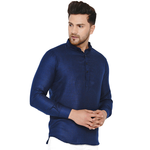 Veera Paridhaan Men's Cotton Khadi Full Sleeve Short kurta