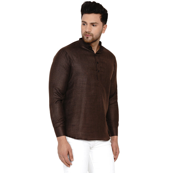 Veera Paridhaan Men's Cotton Khadi Full Sleeve Short kurta